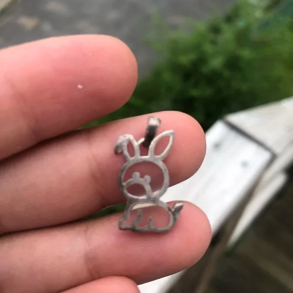 Silver Bunny/Dog? Charm Sterling Silver Charm/Pendant - Picture 3 of 13